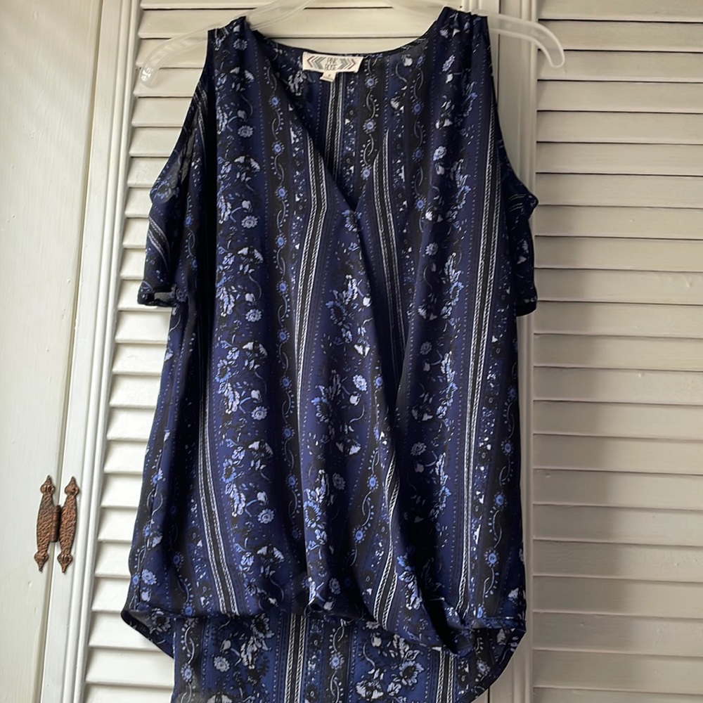 Cold Shoulder Floral Blouse